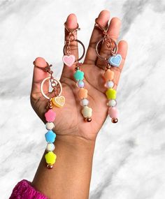 Pastel Stars Charm Bar Keychain Pastel Stars, Bar Keychain, Car House, Beaded Lanyard, House Keys, Beaded Lanyards, Kawaii Accessories, Girly Accessories, Zodiac Necklaces