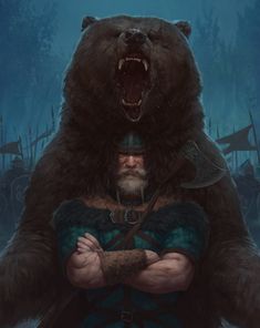 Art Viking, Bear Artwork, Witcher Art, Bear Tattoos, Bear Tattoo, Ancient Mythology, Viking Warrior, Norse Mythology