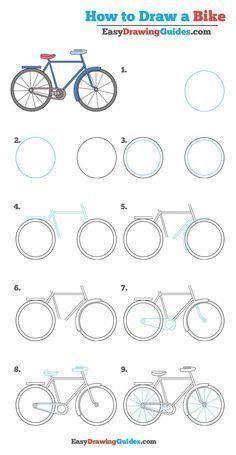 how to draw a bike with easy drawing skills for kids and beginners - step by step instructions