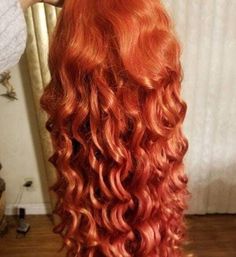 24" COPPER Red Orange Wavy Wig | Lace Front Wig | Heat Resistant Long Curly Lace Wig | BRAND NEW Human Hair Blend/Synthetic Wigs for Women This gorgeous Copper Red Orange Wavy wig will bring you a beautiful look for changing your style. It is 24 inches long and is human hair blend  The wig is heat resistant up to 350oF. So, you can cut, iron, curl, and style this wig. This brand new long curly wavy wig looks so realistic that you will love it. You can use this ready-to-wear wig for daily life, w Copper Lace, Curly Lace Wig, Ombre Lace Front, Red Wigs, Curly Waves, Copper Red, Loose Curls, Long Wigs, Long Curly