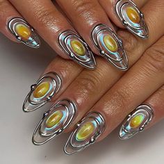 Beauty And The Beast Nails, Witchy Nails, Space Nails, Nails Yellow, Minimalist Nails, Manicure Set, Fire Nails, Dream Nails