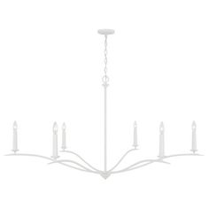 a white chandelier with eight candles hanging from it's center, on an isolated background