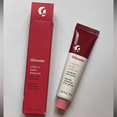 Og Formula! New In Box. Please Note That Glossier Balms Do Not Come With A Seal. This Is The Original Formula Which Contained Lanolin. Discontinued Scent. Cherry Balm Dotcom, Glossier Cherry Balm, Glossier Cherry, Glossier Cherry Balm Dotcom, Glossier Skincare, Cherry Lip Balm, Glossier Lip Balm, Glossier Lip Gloss, Sephora Skin Care