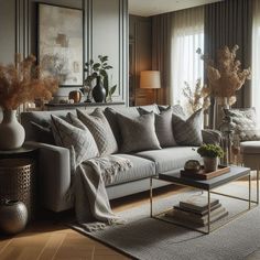 a living room filled with furniture and decor