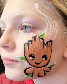 Face Painting Paint, Groot Face Paint, Face Painting Disney, Superhero Face Paint Easy, Scarecrow Face Painting Ideas, Luigi Face Paint, Cartoon Face Paint, Face Painting For Boys Easy, Superhero Face Paint