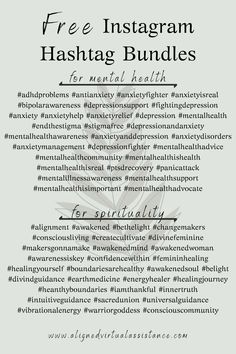 the back cover of an instagramr with text that reads free instagramr hashing bundles for mental health