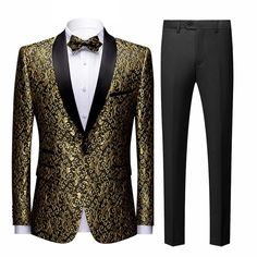 Gold Suit Men, Gold Suit, Slim Fit Tuxedo, Suit Men, Tuxedo For Men, Slim Fit Suit, Tuxedo Jacket, Trouser Suits, Black Pattern