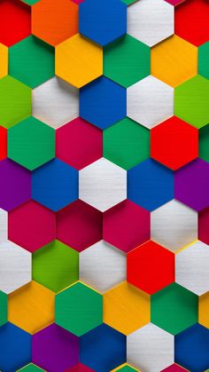 an abstract colorful background with hexagonal shapes