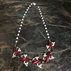 Never Worn. Womens Jewelry Necklace, Diamond Necklace, Red White, Red And White, Statement Necklace, Jewelry Necklaces, Womens Sizes, Necklaces, Women Jewelry