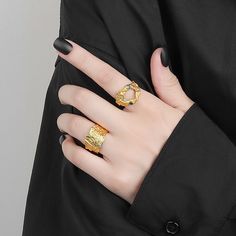 Style: Fashion OL Color: Platinum, Yellow Gold Size: Adjustable Opening Fashion Element: Geometry Elegant Irregular Rings For Gifts, Trendy Irregular Metal Rings, Elegant Gold Ring With Irregular Shape, Elegant Gold Rings With Irregular Shape, Elegant Gold Irregular Shaped Ring, Irregular Metal Rings For Gifts, Irregular Metal Rings As Gift, Trendy Irregular Shaped Rings For Gifts, Gold Irregular Minimalist Jewelry