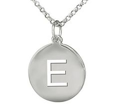 Cut out a little time for showing off your personal style with this initialed necklace. Silver Initial Necklace With Cable Chain As Gift, Silver Charm Necklaces With Initials, Sterling Silver Initial Pendant Necklace With Cable Chain, Sterling Silver Pendant Initial Necklace With Cable Chain, Silver Cable Chain Necklace With Initial Pendant, Silver Monogram Initial Pendant Charm Necklace, Silver Monogram Charm Necklace With Initial Pendant, Initial Pendant Charm Necklace With Cable Chain, Sterling Silver Initial Necklace With Round Disc