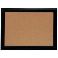 a black framed cork board on a white background