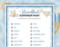 a hanukkah scavenger hunt is shown