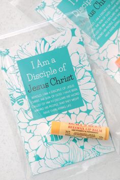 i am a disciples of jesus christ book and lip balm in plastic wrapper