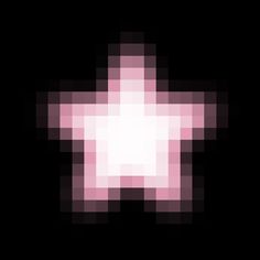 an image of a cross made out of pink and black squares on a black background