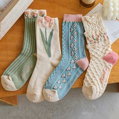 Which One Would Your Girlfriend Choose, Cute Pattern Socks, Cottage Core Socks, Cute Crochet Socks, Funky Socks Aesthetic, Disco Cottagecore, Cottagecore Outfits Winter, Womans Day Gift, Cottagecore Socks