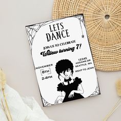 this is an image of a birthday party card for someone's dance or show