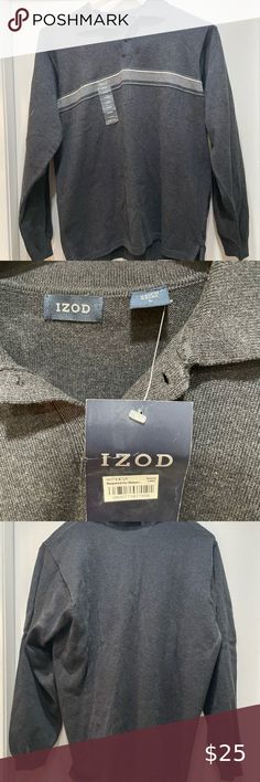 NWT Men’s Izod Gray Cotton Sweater Size L Grey Cotton, Grey Fashion, Cotton Sweater, Colorful Sweaters, Men Sweater