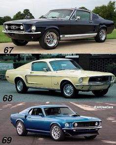 two different mustangs side by side with the same car in each one's image