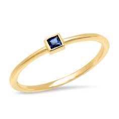 The ideal delicate pinky ring to add to your collection, our 14K Blue Sapphire Princess Cut Pinky Ring fits seamlessly with any ring combo. Featuring a single sparkling princess cut blue sapphire, you'll end up wearing this classic ring daily.Stack our Blue Sapphire Princess Cut Pinky Ring with any of our other colors! 0.06 carats SBR84-YG-BS All sales are final. 14k Gold Square Cut Diamond Promise Ring, 14k Gold Sapphire Stackable Ring, Emerald Cut Stackable Sapphire Promise Ring, 14k Gold Asscher Cut Sapphire Promise Ring, 14k Gold Sapphire Ring With Asscher Cut For Promise, Fine Jewelry Princess Cut Stackable Promise Rings, 14k Gold Sapphire Ring For Promise With Asscher Cut, Sapphire Stackable Birthstone Ring In 14k Gold, 14k Gold Princess Cut Stackable Promise Rings