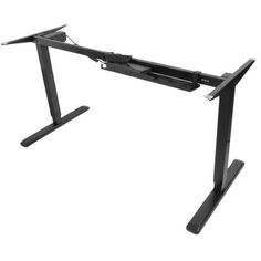 a computer desk with a laptop on it's top and two legs that are connected to each other