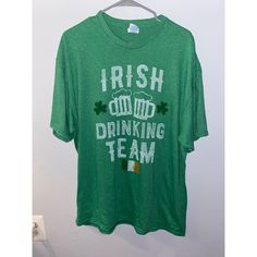 Irish Drinking Team Tshirt Size Xl Brand New Never Worn Green Short Sleeve Team Spirit T-shirt, Green Tops With Logo Print For Fan Merchandise, Green Tops With Logo Print For Fans, Green T-shirt For Team Spirit Fan Merchandise, Green Top With Sublimation Print For Fans, Casual Green T-shirt With Sublimation Print, Green Casual T-shirt For Fan Merchandise, Casual Green T-shirt For Fan Merchandise, Green Crew Neck Top For Fans