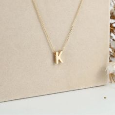 Personalize your style with our 14k Yellow Gold Initial Necklace featuring a custom Letter K pendant. K Jewelry Letter, Initial Necklace K, K Necklace Letter, K Letter Necklace, Kathrine Howard, K Initial Necklace, Letter K Necklace, K Pendant, Letters Necklace