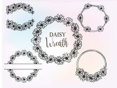 Daisy Svg, Daisy Svg Free, Flower Wreath Svg, Daisy Flower Frame, Daisy Flower Svg, Cricut Wedding, Flower Circle, Daisy Ring, Wedding Wreaths