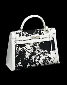 Hermes Kelly Bag, Painted Bags, Kelly Bag, White Handbag, Moda Vintage