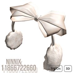 an image of a white bow with two balls on it and the words nnnix