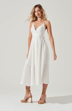 Santorini One Shoulder Floral Midi Dress – ASTR The Label White Graduation Dress College, Dress Usa, Defined Waist, Midi Dress Style, Dress Stand, Astr The Label, Elegant Dresses For Women, Plunge Neckline, Ruffle Hem Dress