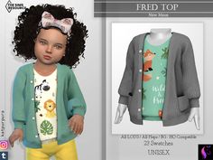 the doll is wearing a green cardigan and yellow pants