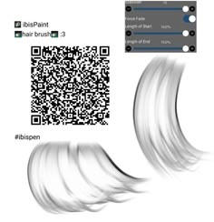 an image of some white hair blowing in the wind with qr code on it