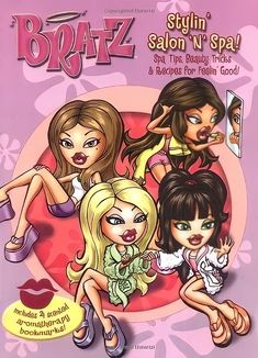 the front cover of bratz salon n spa