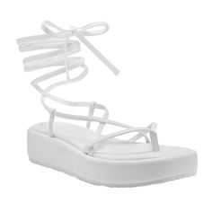 I.N.C. International Concepts REXILE Women's Thong Strappy Flatform Sandals -New with Box -Brand: I.N.C. International Concepts -Color: White Smooth -Size: 9M -Material: Synthetic -Heel Height:1.50 Inch -Platform Height: 1.25 Inch -Flatform Style -Square Toe -Thong Toe -Lace Up Closure -Made in Vietnam Flatform Sandals, Sweaters And Jeans, Kid Shoes, Women's Shoes Sandals, Shoes Sandals, Vietnam, Heel Height, Active Wear, Color White