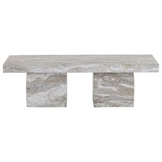 a white marble bench on a white background