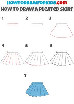 how to draw a pleated skirt for kids with step by step instructions and pictures