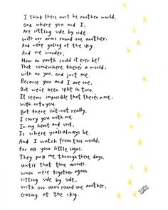 a handwritten poem with stars in the background