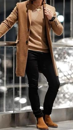 Cool Outfits For Teenage Guys, Outfits For Teenage Guys, Brown Overcoat, Mens Fashion 2018, Urban Apparel, Teenage Guys, Smart Casual Men, Mens Fashion Edgy, Men With Street Style