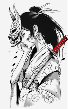 Tattoo sketch, Asian girl, Mask, Dragon, Artistic illustration, Asian girl with dragon tattoo, Tattooed Asian woman, Dragon-themed tattoo, Sketch-style tattoo, Masked girl with dragon, Tattoo, Asian culture, Asian girl, Dragon, Mask, Art, Trendy tattoo, Dragon tattoo design, Feminine tattoo. Japanese Style Tattoo Design, Asian Sketch, Geisha Art Tattoo, Japanese Geisha Tattoo Design, Female Samurai Tattoo Design, Samurai Women Tattoo, Women Samurai Tattoo, Woman Samurai Tattoo, Japanese Woman Tattoo