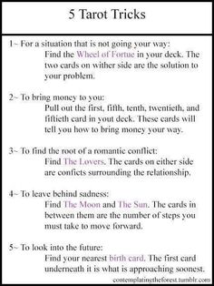 the rules for tarot tricks