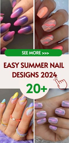 As the sun begins to pour its warmth over the bustling streets and tranquil beaches alike, it’s time to let our creativity flow, not just through our wardrobe Summer Nails 2024, Summer Nail Designs, Summer Toe Nails, Cute Summer Nails, Short Nail Designs, Nails 2024, Neon Nails