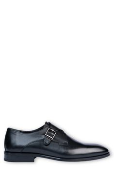 Elevate your wardrobe with a plain-toe monk-strap loafer constructed from soft, durable leather with gleaming hardware for polished style. Leather upper and lining/synthetic sole Made in Turkey Business Loafers With Buckle Closure And Slip-on Design, Classic Slip-on Monk Strap Shoes With Removable Insole, Modern Monk Strap Shoes With Rubber Sole For Business, Black Slip-on Monk Strap Shoes For Work, Formal Loafers With Buckle Closure And Plain Toe, Formal Plain Toe Loafers With Buckle Closure, Formal Slip-on Monk Strap Shoes With Leather Footbed, Semi-formal Slip-on Loafers With Buckle Closure, Classic Monk Strap Slip-on Shoes For Business