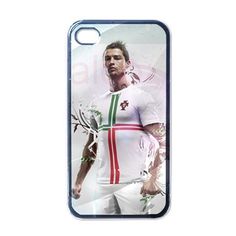 a cell phone case with a soccer player on it