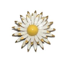 Vintage gold tone, white and yellow enamel flower brooch. This brooch is boldly colored and perfect for springtime! DETAILS: ☼ Approximately 2 by 2 inches. ☼ Approximately 18.9 grams total weight. ☼ ☼ ☼ ☼ ☼ ☼ ☼ ☼ ☼ ☼ ☼ ☼ ☼ ☼ ☼ ☼ ☼ ☼ ☼ ☼ ☼ PLEASE NOTE: ☼ Different items on SALE everyday! Check back often to take advantage of these bargains! ☼ FREE DOMESTIC SHIPPING on purchases of $35 or more. Combined shipping is still available to domestic and international locations. ☼ This shop is happy to ac White Retro Brooch For Gift, White Retro Brooches As Gift, White Retro Style Brooch For Gift, Retro White Brooches As Gift, Gold Brooches For Spring Gift, Spring Flower Enamel Pin For Gift, Spring Flower Enamel Pin Gift, Spring Flower Enamel Pin As A Gift, Vintage Yellow Flower Brooch