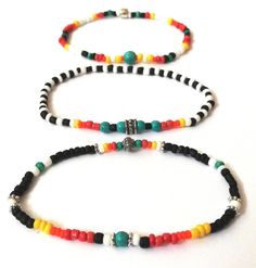 Colorful elastic bracelet set made with glass, wooden and turquoise beads and metal charms.  Native American combination colors.  Atractive jet very simple.  Made for wrist 16-17 cm. A set of three unique bracelets . They can be worn together or each separately Gift idea. Thank you for visiting! Casual Adjustable Wooden Beads, Adjustable Beaded Bracelets With Wooden Beads For Festivals, Festival Wooden Beads Stretch Bracelet, Casual Multicolor Beaded Bracelet, Elastic Bracelets, Native American Style, Bead Weaving Patterns, Metal Charms, Native American Fashion