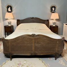 5’6’’ Antique French Cane Bed French Cane Bed, Cane Bed