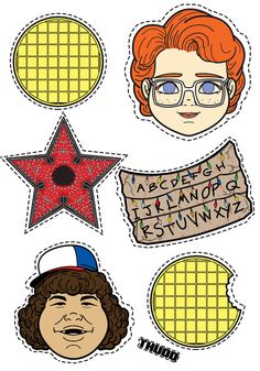 an image of some stickers with people on them