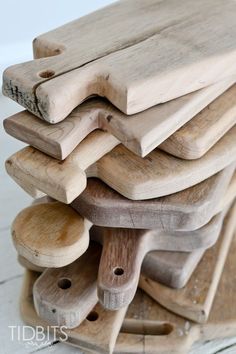 a stack of wooden boards sitting on top of each other