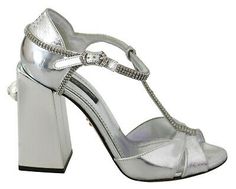 (eBay) DOLCE & GABBANA Shoes Leather Silver Crystals T-strap Sandals EU36 / US5.5 $1800 Luxury T-strap Heels For Summer, Luxury Leather T-strap Sandals For Party, Luxury High Heel T-strap Sandals For Party, Designer Open Toe T-strap Sandals For Evening, Luxury T-strap Sandals With Open Heel For Party, Luxury T-strap Sandals With Ankle Strap For Party, Luxury T-strap Sandals For Summer, Designer Open Toe T-strap Sandals For Party, Designer T-strap Sandals For Evening